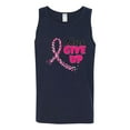 thumbnail image 2 of Wild Bobby, Never Give Up Fight Cancer, Breast Cancer Awareness, Men Graphic Tank Top, Navy, X-Large, 2 of 4