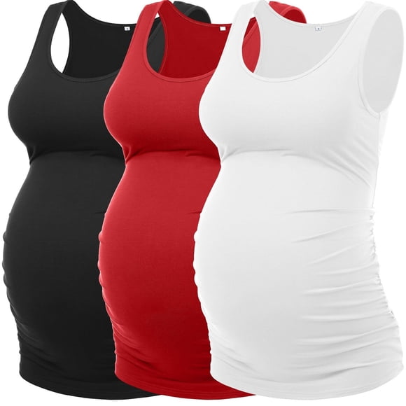 Dosaele 3 Pcs Débardeur Uni de Maternité pour Femmes Respirant Sans Manches pour Sports/plein Air