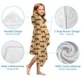 thumbnail image 7 of Beige Buffalo Pattern Hooded Bath Towel，50"x30" for Ages 3 To 12 Kids, Quick Dry Lightweight Soft Microfiber Hood Beach Towel Cover Up for Kids, 7 of 7