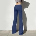 thumbnail image 4 of Resicozy Wide Leg Yoga Pants for Women Cute Y2k Low Rise Sweatpants Athletic Workout Cotton Flare Leggings with Pockets Navy S, 4 of 5