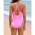 thumbnail image 2 of Gdvsclr Women'S One Piece Swimsuit Deep V Neck Tummy Control Bathing Suit Double Straps Crisscross Swimwear Glitter M, 2 of 8
