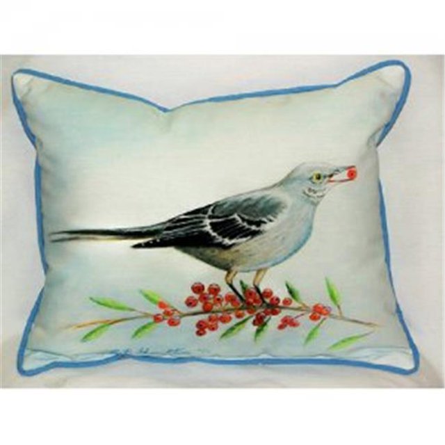 Betsy Drake HJ277 Mockingbird & Baies Coussin Intérieur et Extérieur- 16 x 20 Po.