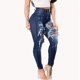 thumbnail image 3 of Gibobby pantalones deportivos mujer Jeans Waist Hollow Pantalones de becerro rectos de barril para mujer (Azul, S), 3 of 5