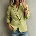 thumbnail image 3 of Daiosportswear Women's Business Casual Double Breasted Blazer Open Front Lapel Loose Fit Suit Jacket Lightweight office Work Blazers Army Green, 3 of 5