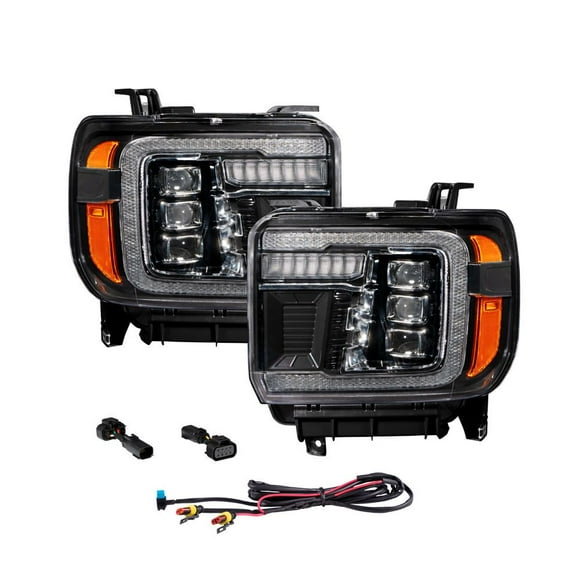Diode Dynamics Headlight Assembly FL0012 LED High Beam Bulb/LED Low Beam Bulb; 42 Watt Bulbs/9 To 16 Volts; Clear Polycarbonate Lens; Black Housing; SAE/DOT/FMVSS And CMVSS Approved; Set Of 2