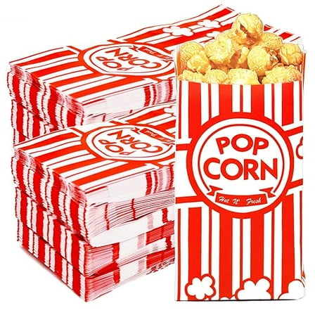 Homrelaxy 800 Pcs Paper Popcorn Bags, 1 oz Popcorn Bags Individual Servings, Bulk Pop Corn Sleeves for Pop Corn Machine, Movie Night, Cinema, Carnival, Party, Concessions
