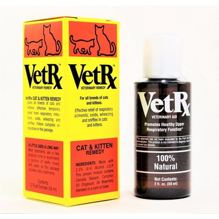 VetRx Cat & Kitten 2 oz - Sneezing Cold Cough - Respiratory Ailments -