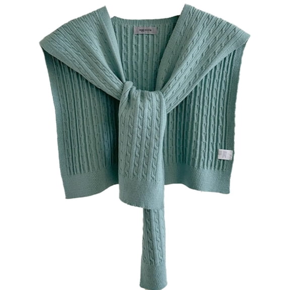 SHILINLAN Cable Knit Shawl Wraps for Women Knotted Sweater Shawl Scarf Soft Poncho Shoulder Top Cover Up Cardigan Accessories
