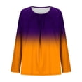 thumbnail image 5 of VBVC Women's Plus Pleated Tunic Tops,Ladies Stripe Stretchy Pullover,Gradient Breathable Shirts for Women,Orange,L-5XL, 5 of 6