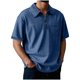 thumbnail image 2 of Blusa y camisa de manga corta con cuello vuelto para hombre, blusa informal de verano a la moda de color liso con cuello vuelto, blusa para hombre, 2 of 6