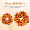 thumbnail image 2 of 20" Sunflower Fall Wreath with Maple Leaves & Berry, Autumn Artificial Wreath for Front Door Outside Thanksgiving Halloween Window Home Wall Farmhouse Holiday Outdoor Indoor Décor (Yellow), 2 of 7