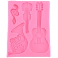 thumbnail image 1 of Moule en silicone en forme de guitare, pour décoration de gâteau, fondant au chocolat, pour la maison, la boulangerie et la cuisine, 1 of 4