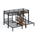 thumbnail image 7 of Ktaxon Metal Twin Triple Bunk Bed with Stairs, Twin over Twin over Twin XL Bed Frame for 3, Black, 7 of 7