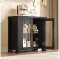 thumbnail image 6 of Sideboard Buffet Cabinet  with 2 Glass Doors,31.5” Wooden Accent Cabinet with Stylish Handles,Modern Storage Cabinets for Living Room, Entryway, Dining Room, Coffee Bar, 6 of 7