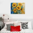 thumbnail image 5 of ONETECH Oil Painting Art Hand Painted Sunflowers Canvas Print for Home Decor, 20x16 in / 16x12 in 16x12in, 5 of 6