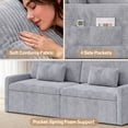 thumbnail image 6 of 78.7” Oversized Corduroy Sofa Couch, 6-in-1 Multi-Functional Convertible Furniture with Independent Telescopic Seats, Space-Efficient Home Decor for Indoor Living & Sleeping Area,Grey, 6 of 11