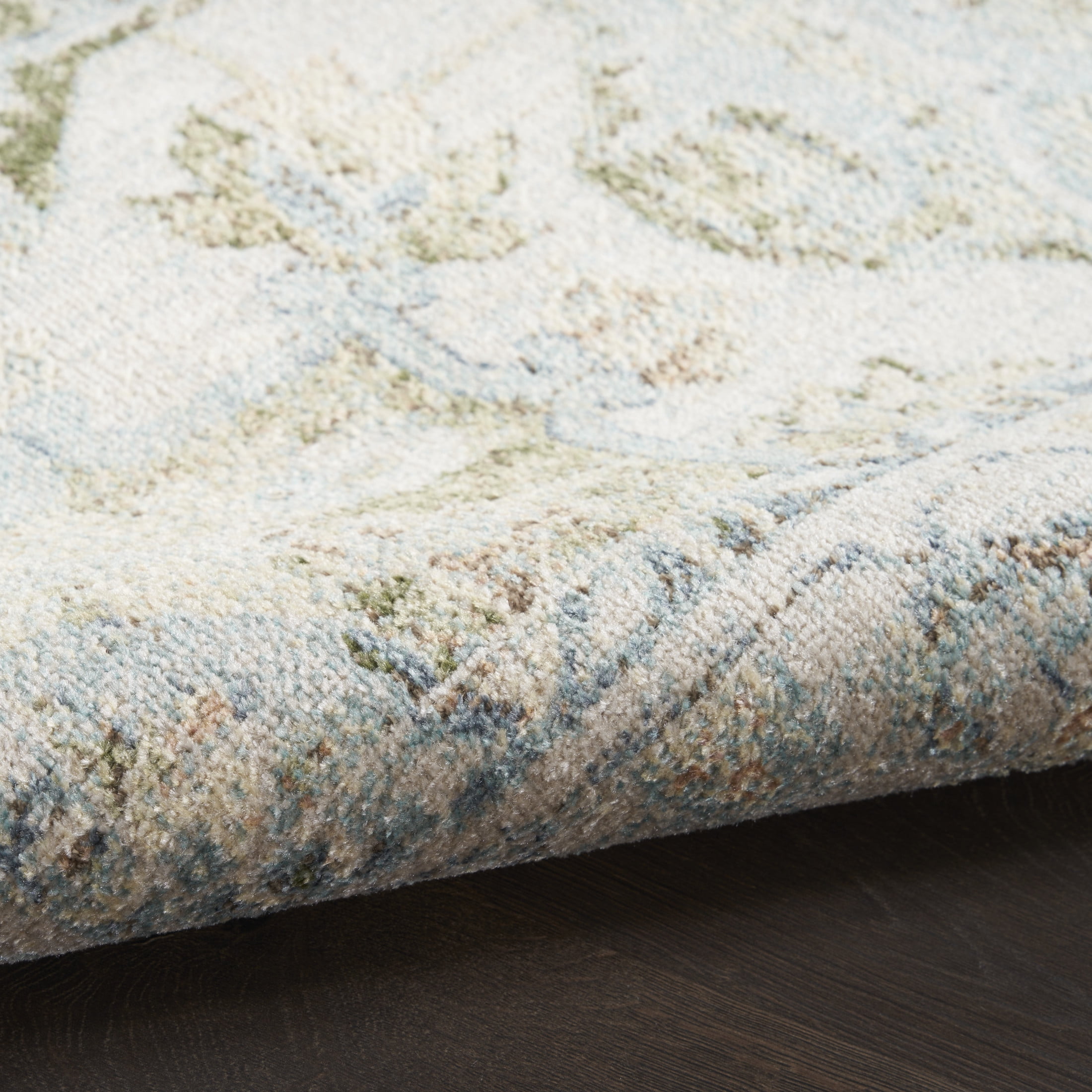 Nourison Astra Machine Washable 10' x 14' Blue Green Vintage Indoor Rug
