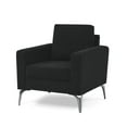 thumbnail image 3 of Single Corduroy Upholstered Sofa Chair with Square Arms and Tight Back, Leisure Reading Accent Chair with Metal Legs for Living Room Apartment Office, Black, 3 of 7