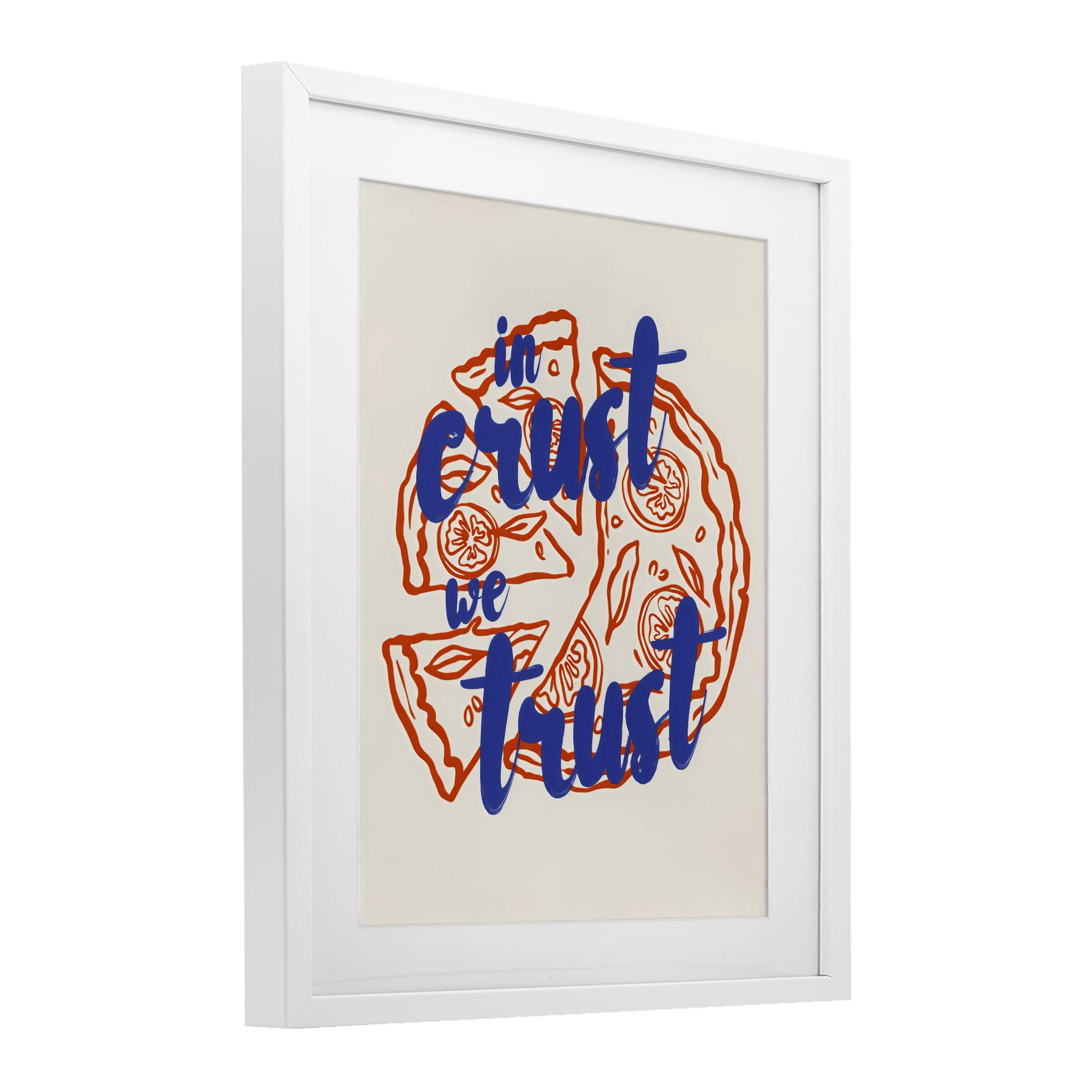 Stupell Industries In Crust We Trust Pizza White Framed Print Under Glass, design by The Prints Vibe