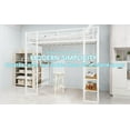 thumbnail image 2 of Newest White Loft Twin Bed with L Shaped Desk,Dual Stair Access, 360° Railing, Study & Storage for Teens, 2 of 13