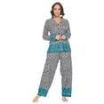 thumbnail image 1 of Casual Nights Women's Long Sleeve Rayon Button Down Pajama Set, 1 of 4