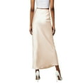 thumbnail image 3 of HBGVBA Women's Maxi Skirts,Satin Casual Skirts,Solid Color Long Skirt Ankle Length Loose Fitted Lightweight Daily Skirts, 3 of 4