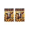 thumbnail image 6 of Sunflower Cow Print Kitchen Short Curtains, Rustic Farmhouse Rod Pocket Window Tier Curtains for Country Kitchen Cafe Window Decor, 6 of 7