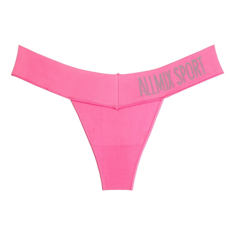 wendunide lingerie for women Women's Underwear Seamless Sports Deep V-Low  Waist Seamless Thong M-XL Hot Pink XL