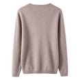 thumbnail image 4 of Womens Basic V Neck Button Cardigan Long Sleeve Outerwear Elegant Dressy Sweater Tops Suitable for Fall Winter Layering Outfits Light Brown XL, 4 of 7