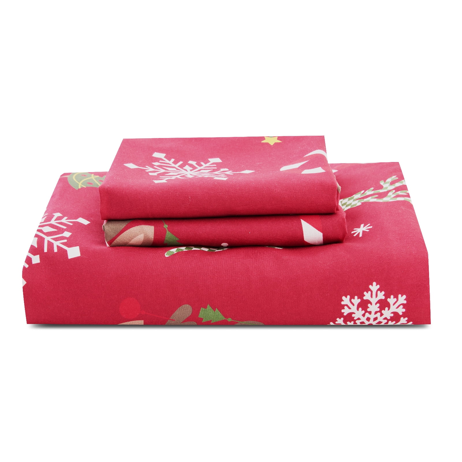 Gogreen Queen Duvet Cover Floral, Soft & Breathable Microfiber 3 Pieces Queen Bedding Sets, Pattern Queen Comfy Duvet Cover, with Zipper Closure (Christmas Elk, Queen)