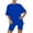Solid Blue, variant on 2 Piece Pink Outfit for Women Summer Casual Homewear Suit Simple Lounge Set 2 Piece