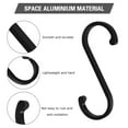 thumbnail image 2 of Bolatus Pack of 10 S Hooks Space Aluminium 7.4 cm Small S-shaped Hooks Metal Hooks for Hanging Pans in the Kitchen or Clothing on the Clothes Rail Hanging Hooks (Black), 2 of 7