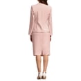 thumbnail image 3 of INSPIRE CHIC Women's Skirt Suit Set 2 Piece Outfit Business Work Blazers and Pencil Skirts with Brooch Pin XL Pink, 3 of 5