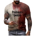 thumbnail image 1 of Chemises à Manches Courtes pour Hommes Polyester Impression de Lettres T-Shirt Décontracté 1 Pce, 1 of 5