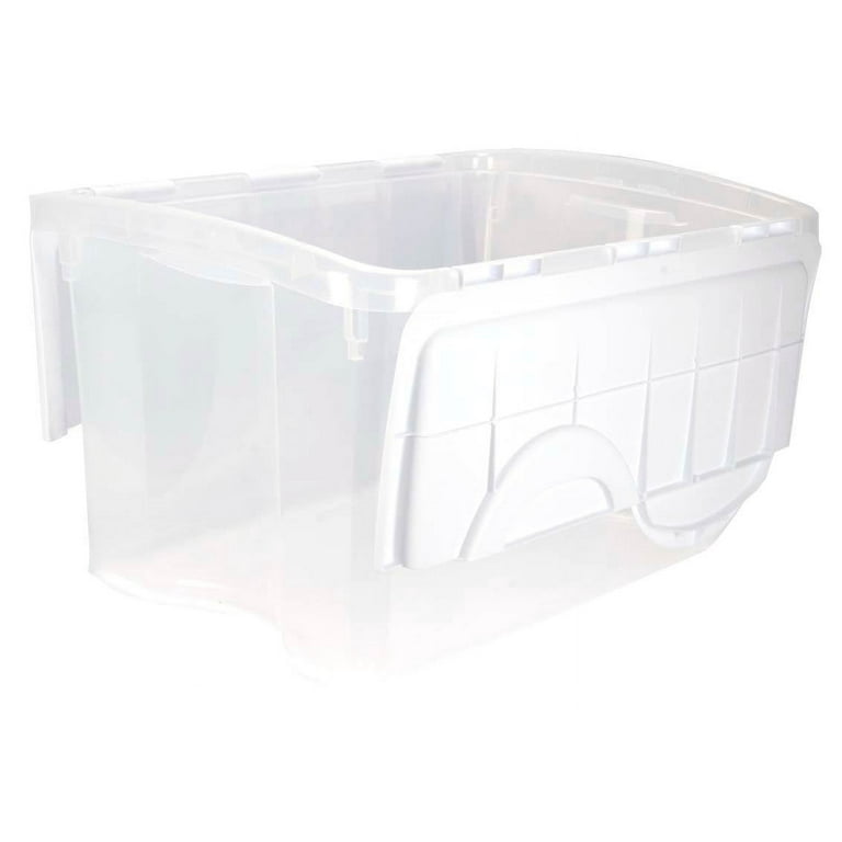 Sterilite 48 Qt Hinged Lid Storage Box Plastic Stackable Bin with Lid, 18  Pack, 1 Piece - Baker's