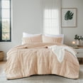 thumbnail image 3 of Regency Heights Cal King Comforter Set, Boho 3-Piece Pintuck Stitching Bedding Set, Soft Washed Pleated Bed Sets with Pillow Sham Blush, 3 of 10