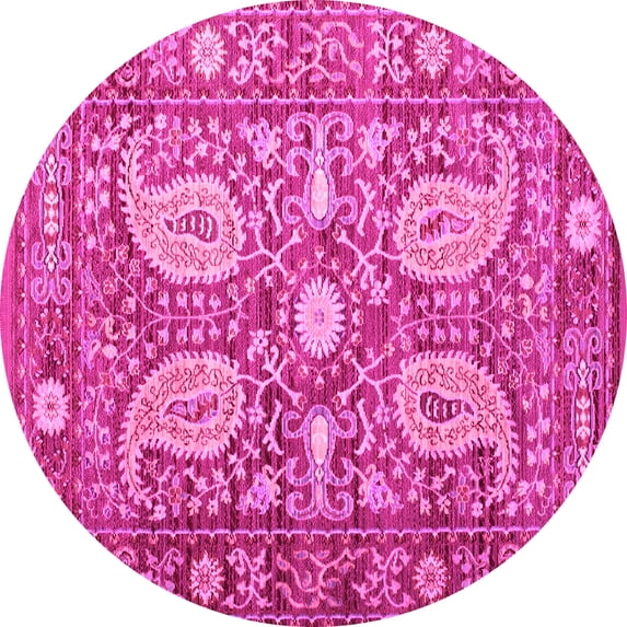 Ahgly Company Indoor Round Persian Pink Traditional Area Rugs, 3' Round