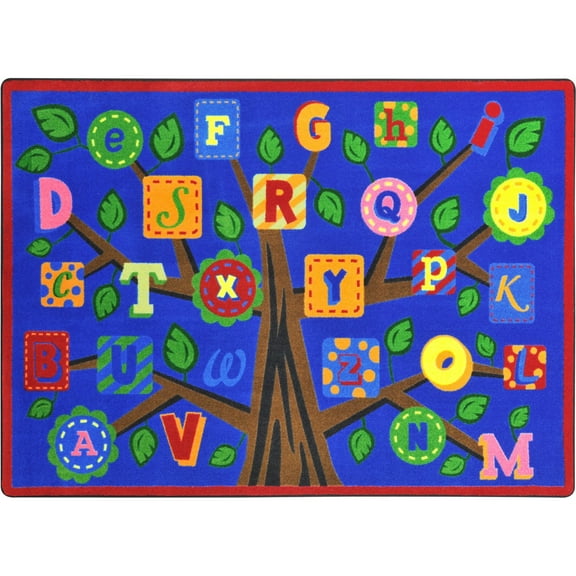 Alphabet Leaves 7'8" x 10'9" area rug in color Bold