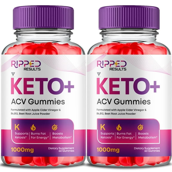 (2 Pack) Ripped Results Keto   ACV 1000mg Healthy Gummies Vitamin B12 Vitamin B6 Apple Cider Vinegar Reviews (120 Gummies)