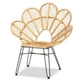 thumbnail image 2 of bali & pari Garan Modern Bohemian Natural Brown Rattan and Black Metal Accent Chair, 2 of 10