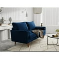 thumbnail image 4 of Enor Furniture Brighton 70" Square Arm Upholstered Modern Velvet Sofa in Blue, 4 of 12