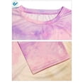 thumbnail image 5 of Deago Women's Tie Dye Blouse Summer Short Sleeve Round Neck Tops Shirts Loose Casual Tunic T-Shirt (Pink, 3XL), 5 of 6