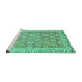 thumbnail image 2 of Ahgly Company Machine Washable Indoor Rectangle Abstract Turquoise Blue Modern Area Rugs, 8' x 12', 2 of 4