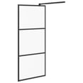 thumbnail image 4 of vidaXL Walk-in Shower Wall 31.5"x76.8" Frosted ESG Glass Black, 4 of 6