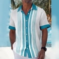 thumbnail image 2 of Hawaiian Shirt For Men, Men's Vintage Button Down Bowling Shirts Short Sleeve Summer Beach Shirt 4XL, 2 of 5