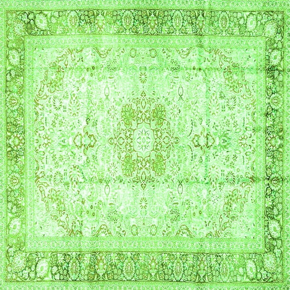 Ahgly Company Indoor Square Persian Green Traditional Area Rugs, 3' Square