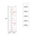thumbnail image 5 of Home Double Glass Door Bookcase Cabinet with 5 Interior Shelves for Linen or Décor Storage, 5 of 5