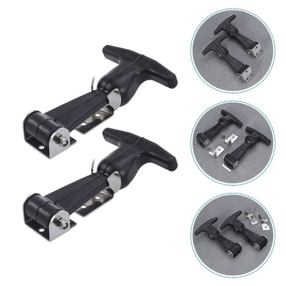 2pcs Stainless Steel Rubber T-Handle Hasp Stainless Steel Draw Latches