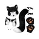 thumbnail image 5 of Conjunto de orejas y cola de animales para fiestas temáticas de animales lindos para adultos y niños Anime Negro Blanco, 5 of 9
