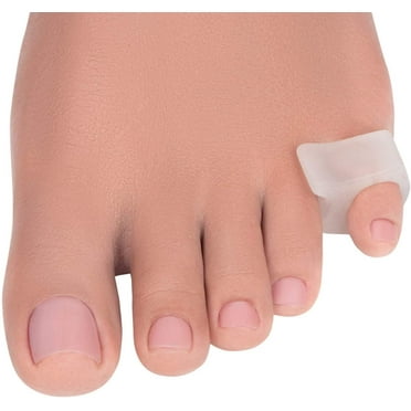 Little Toe Corrector and Straightener - 4-Pack Clear Gel Separators - Drift Pain Relief - Spreaders for Overlapping, Hallux Valgus, Diabetic Feet - Small Toes Spacers